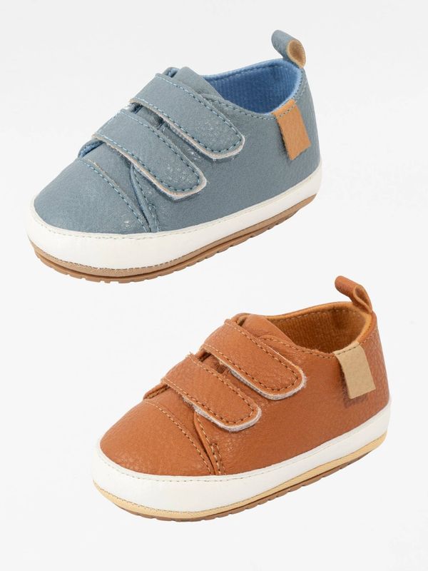 Marie Nicole Clothing - Double Strap Baby Shoe Brown