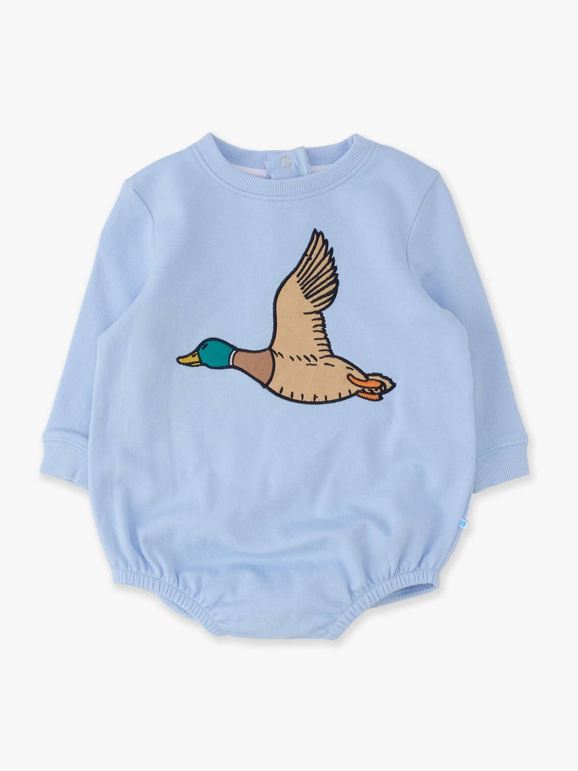 Baby Mallard Skies Applique Sweatshirt Bubble Romper