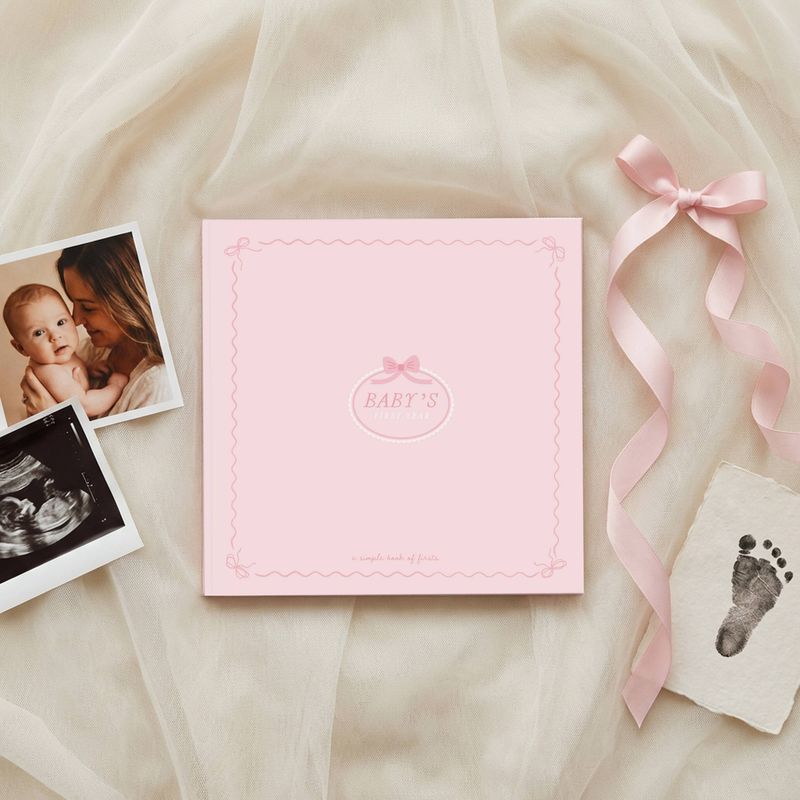 Bowkissed Blush First Year Baby Memory Book