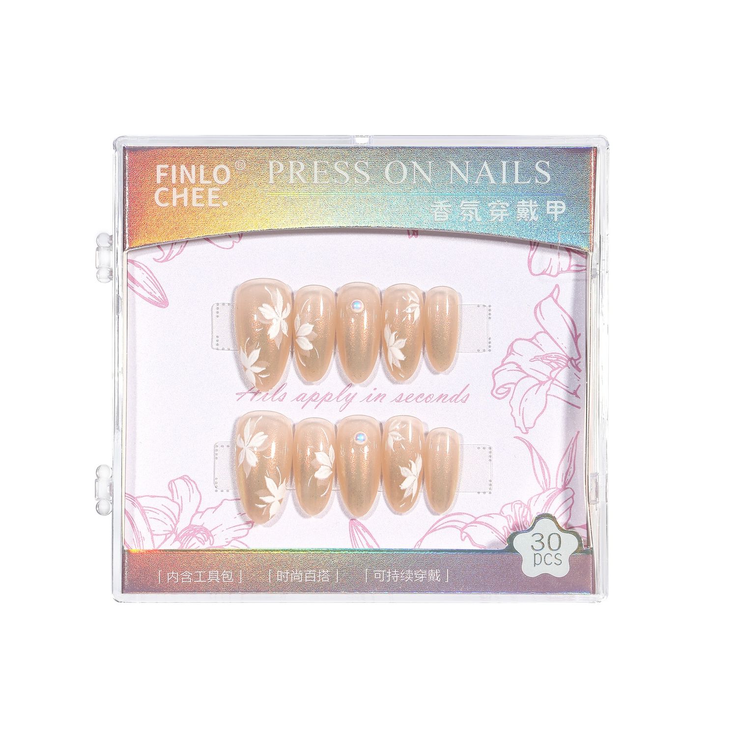 x-608 Wearable Nail FinloChee 30pcs, No: #02