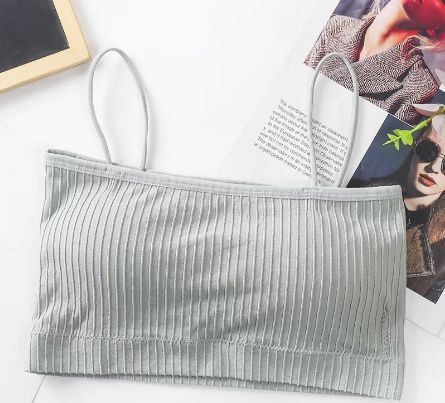 Qiao One-line thread suspender bra: Gray 03720