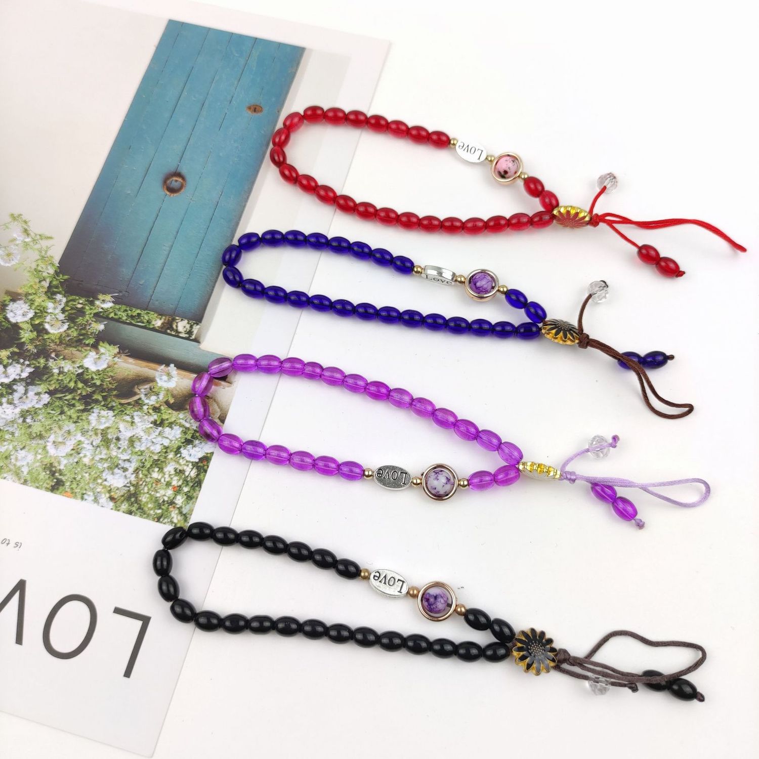 xinboi bead crystal short lanyard 65770