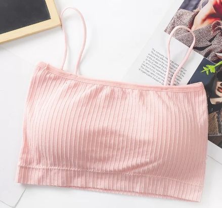 Qiao One-line thread suspender bra: Pink 08905