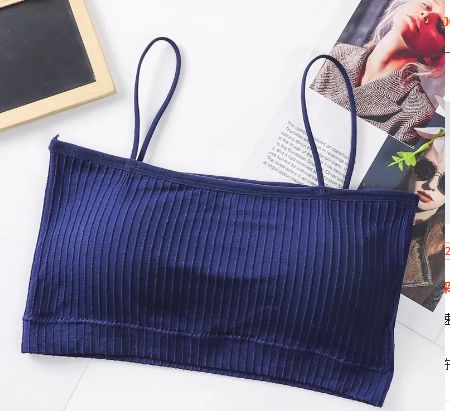 Qiao One-line thread suspender bra: Royal blue 08911
