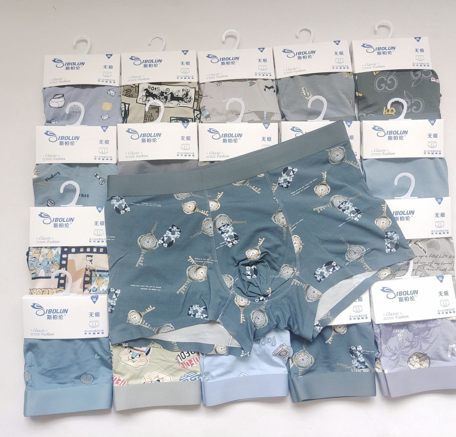 CF 7618# Printed seamless modal men's boxer : 3XL 22906