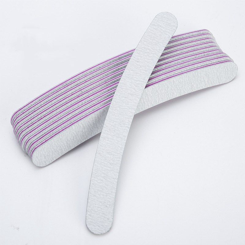 WD A-03 100/180 double sided nail file 1pc:Sand bar gray curved  89419