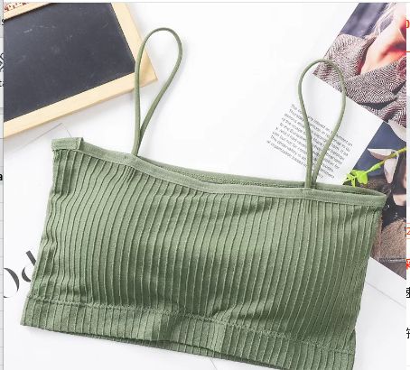 Qiao One-line thread suspender bra: Green 08909