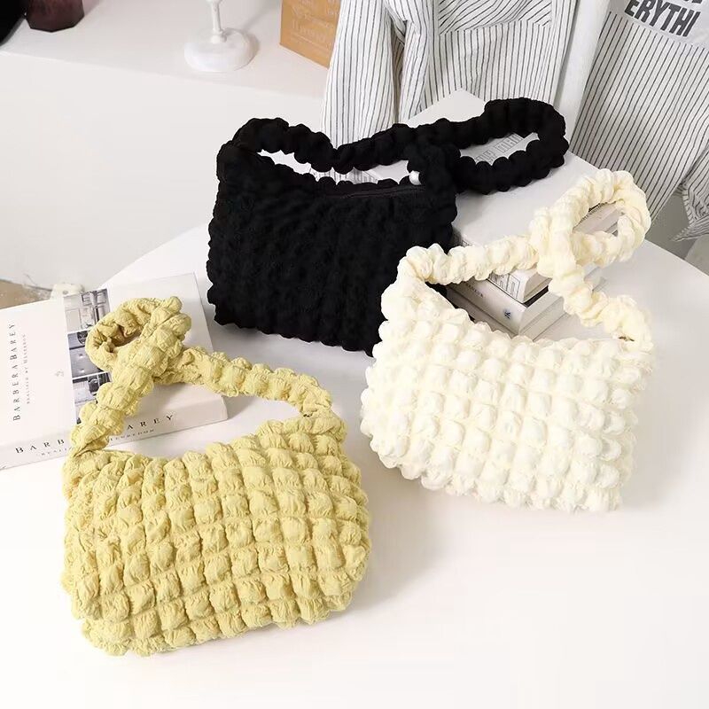 shenyi opi99 Shoulder Crossbody Pleated Underarm Bag: Cylindrical Shoulder white 15236