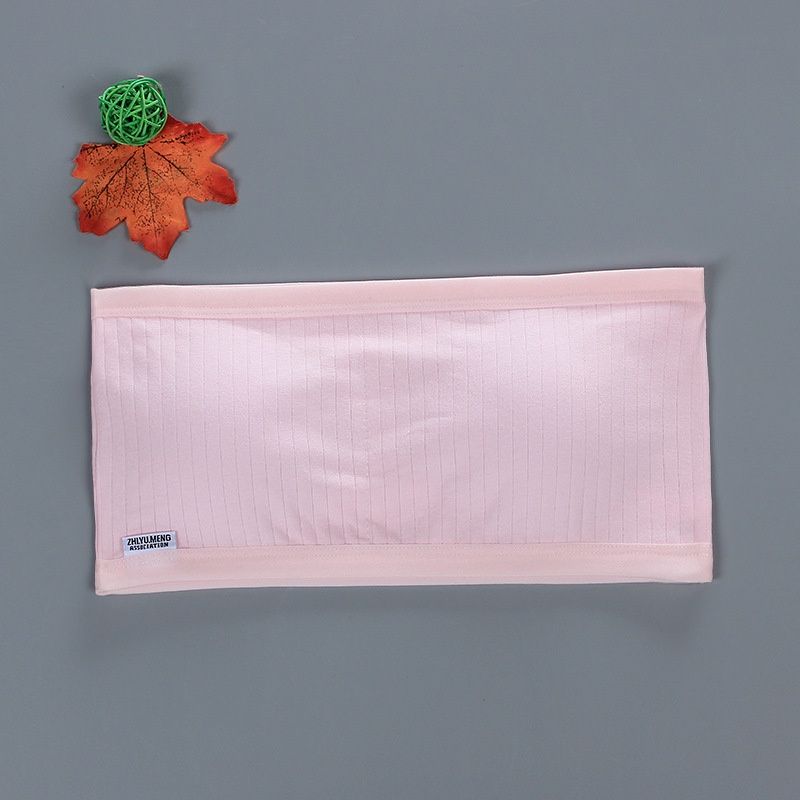 Manwei M7005 Tube top girl strapless pure cotton with inserts 12: Pink(under bust 60cm-80cm) 23788