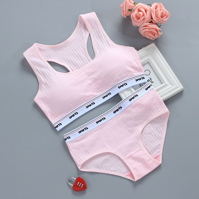 Manwei M7008T Girls bra set small vest cotton  9: Pink(Under bust 60cm-80cm) 89360