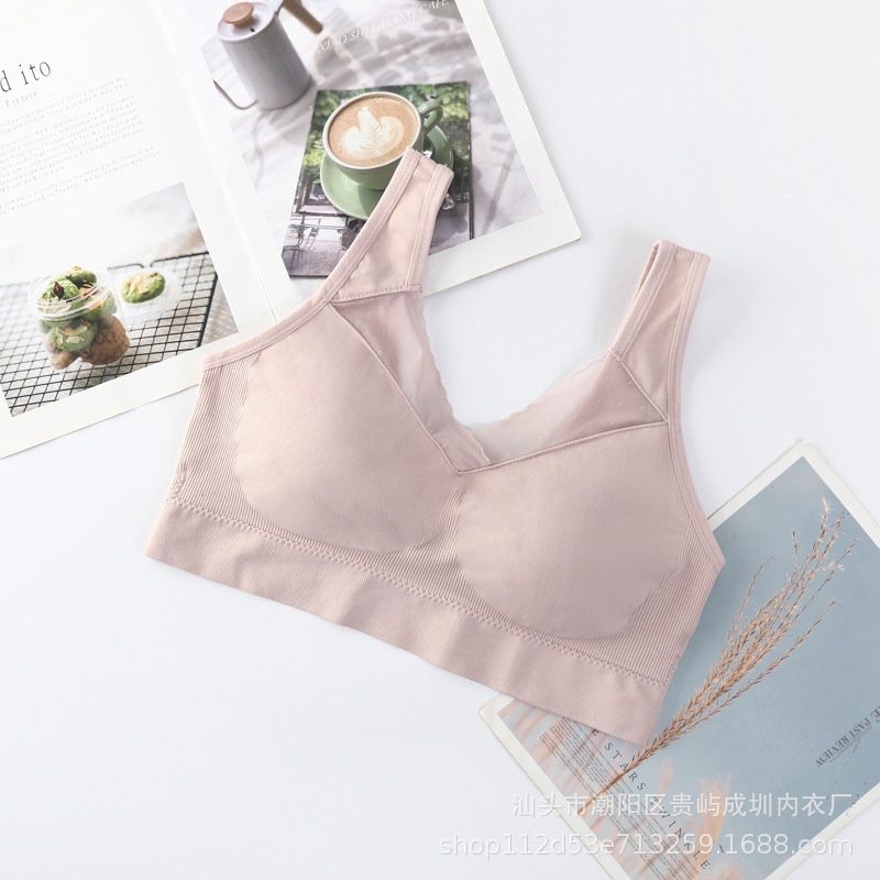 Chenghu 8835# Lace Beauty Back Wide Shoulder Straps: Pink XL 60900