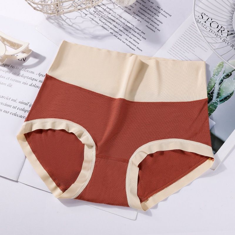 zhudiman High Waist Abdominal Briefs Graphene Antibacterial Bottom Crotch Panties Women: brick red : XXL-1383 64753