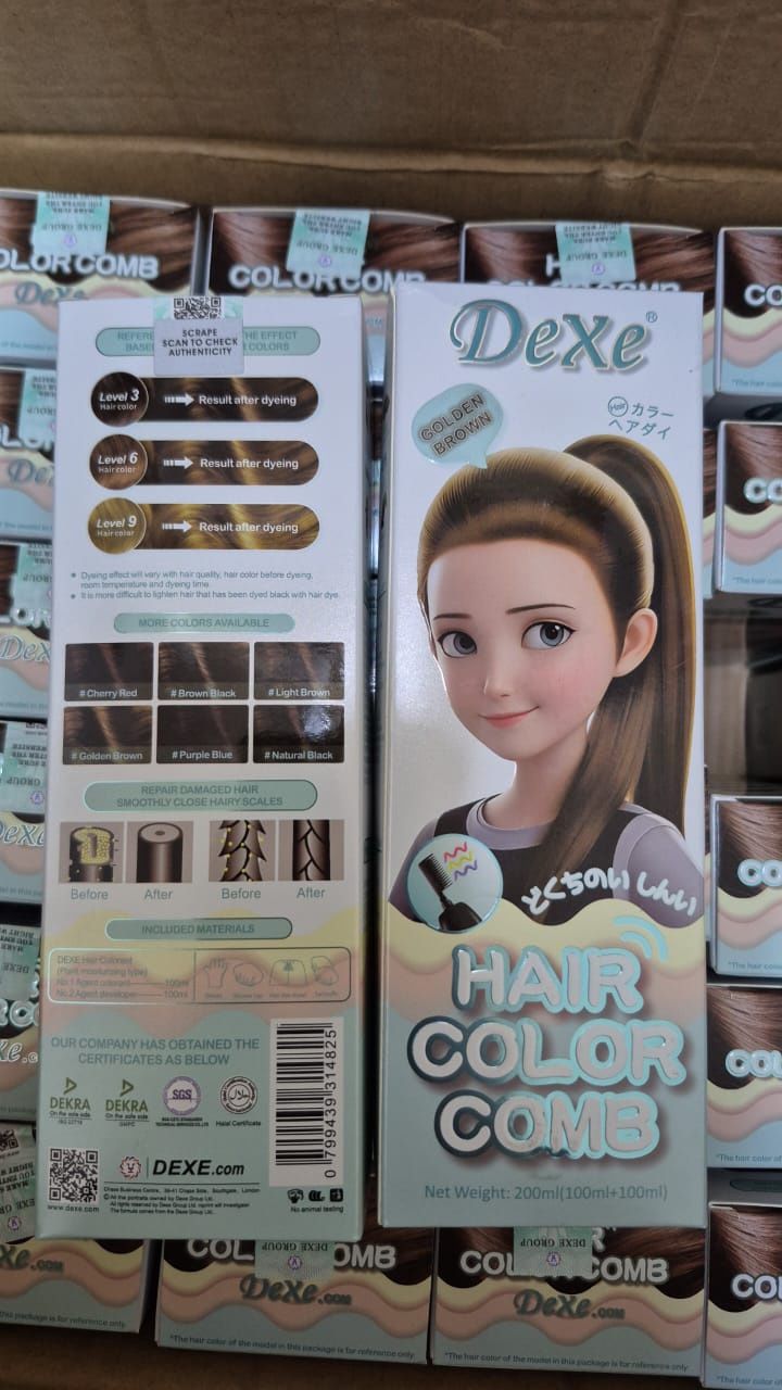 DEXE Golden Brown comb Hair color