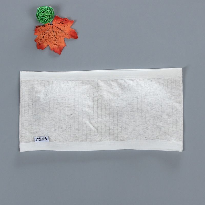 Manwei M7005 Tube top girl strapless pure cotton with inserts 12: Grey(under bust 60cm-80cm) 23789