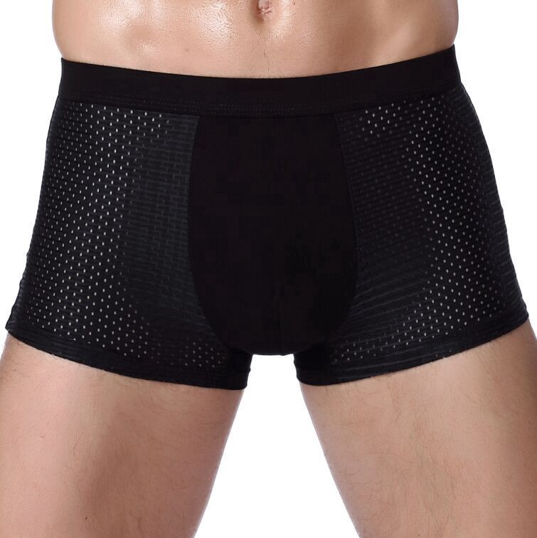 yayi Men's Underwear Mesh U Convex Modal Men's Boxer Briefs: black: L 88997