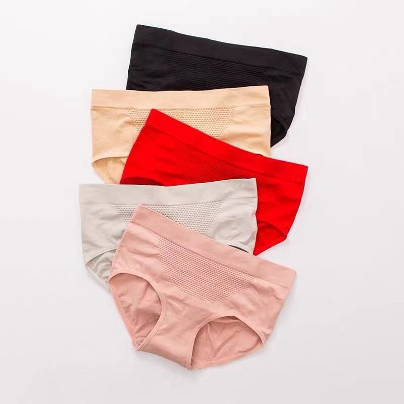 Amoi Short Belly Mid-Rise Beehive Warm Palace Pants - red 01867