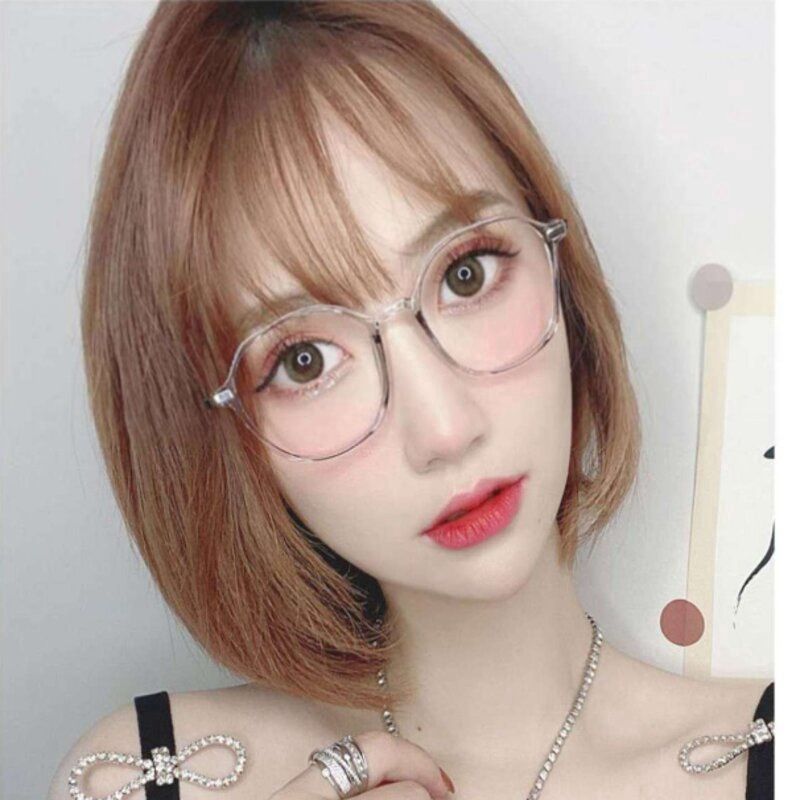 Aimin  Anti-Blue Light Ultra Light Polygon Glasses Frame: 透粉框  33716