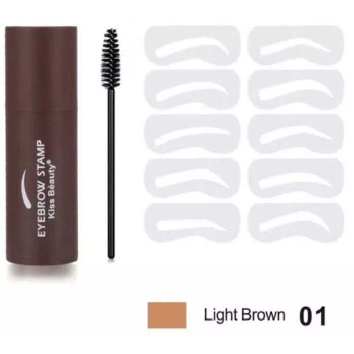 Kiss Beauty 89033 # 01 Light brown Eye Brow powder Stamp + Card set 87638