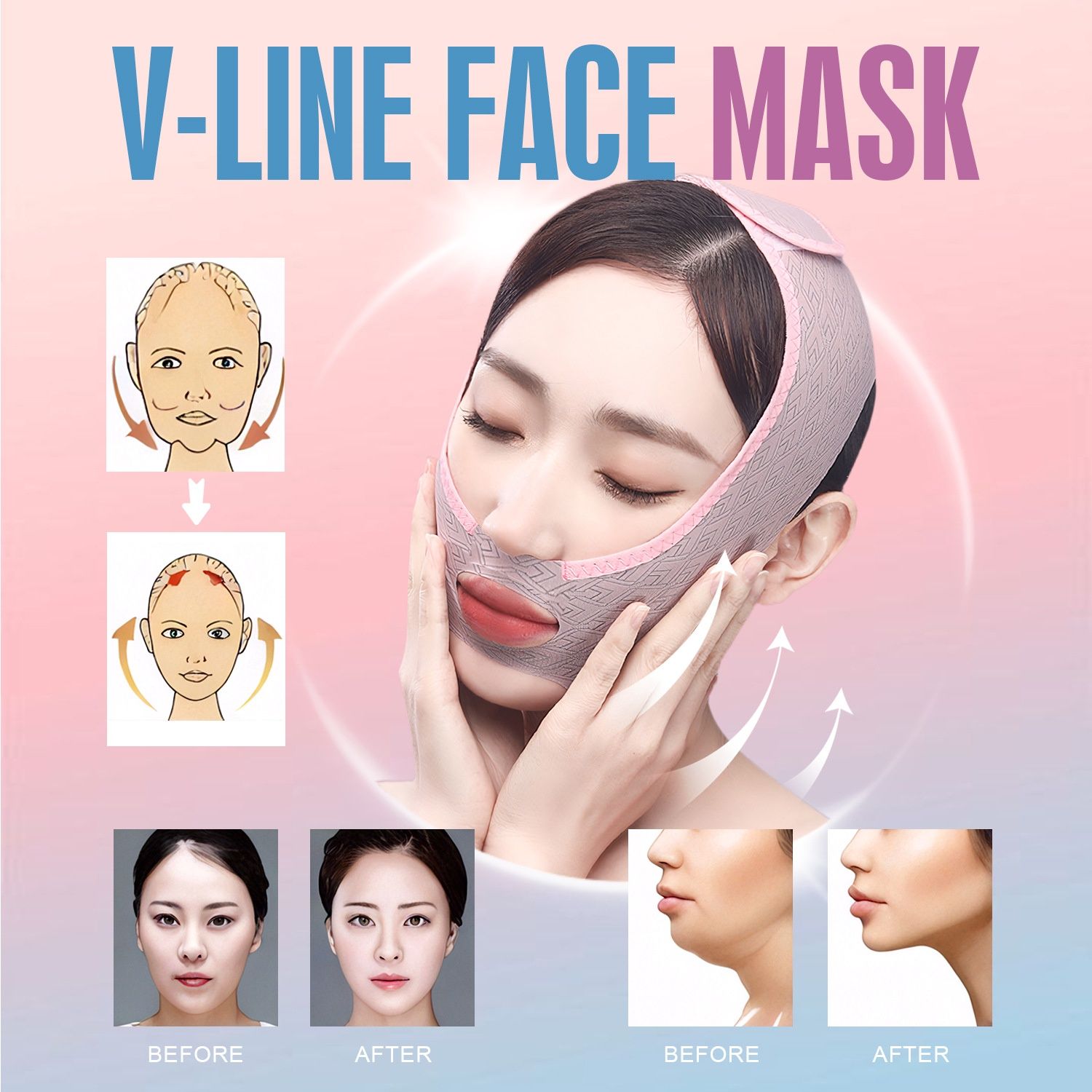 46597 Guiya Sculpting V-face lifting and firming mask: Jacquard