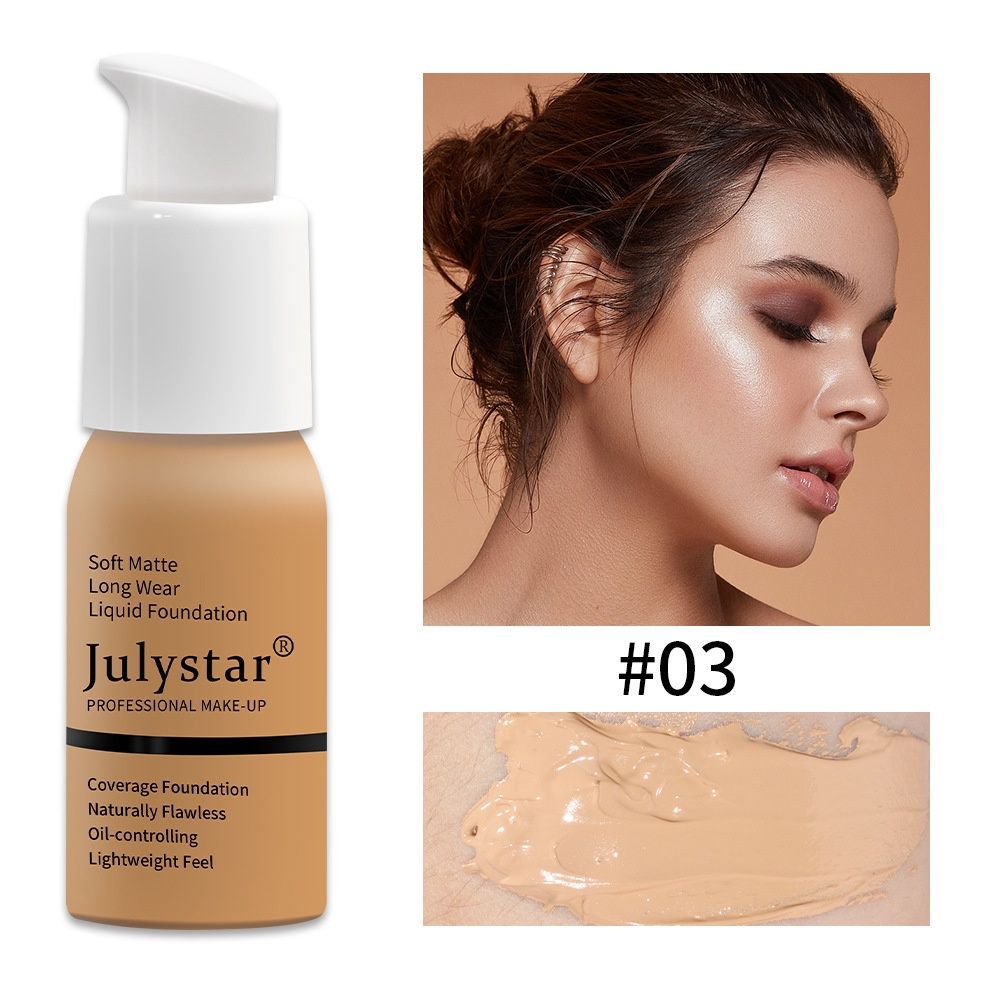 Julystar 03# Soft Mattee Finish Liquid Foundation 30ml
