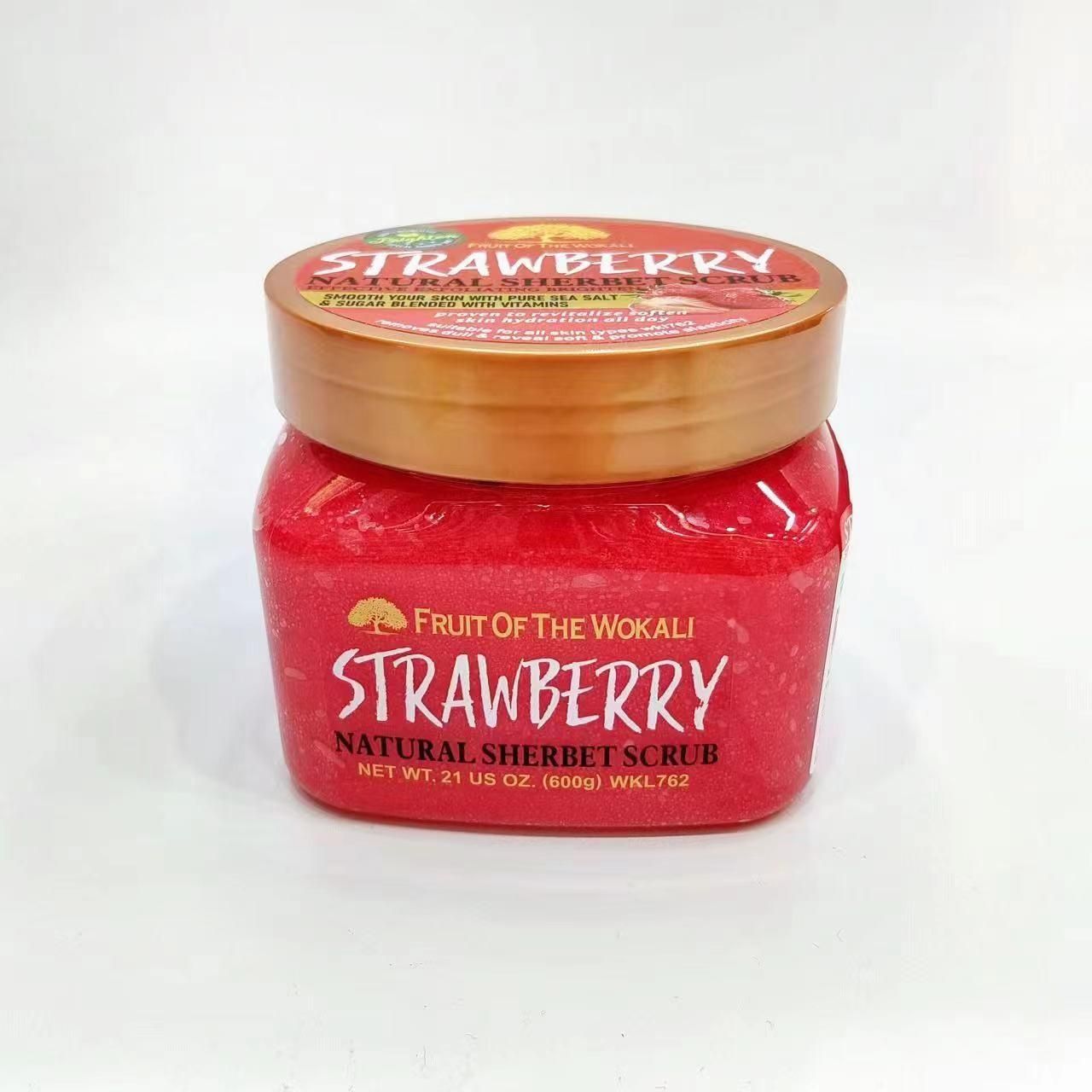00117 Wokali Sherbet Scrub Strawberry 600g