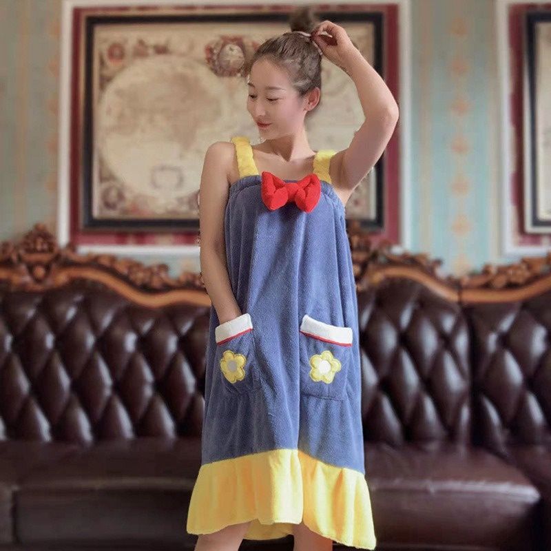 Fashion Coral Fleece Bath Dress Bath Skirt Blue 47036