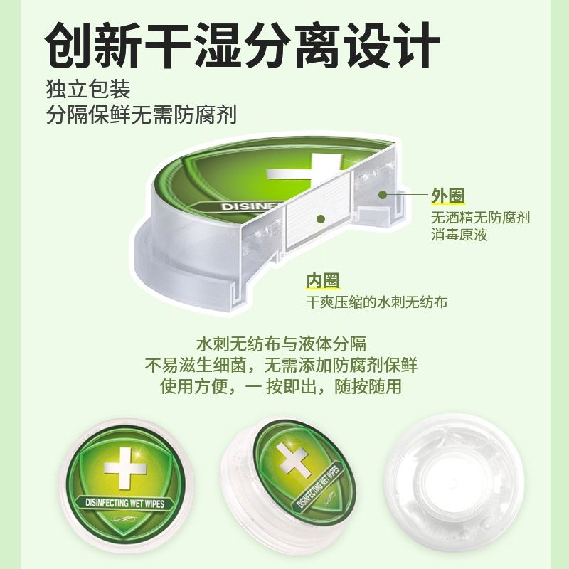 54982 YY Travel pack wet wipe, #: Green