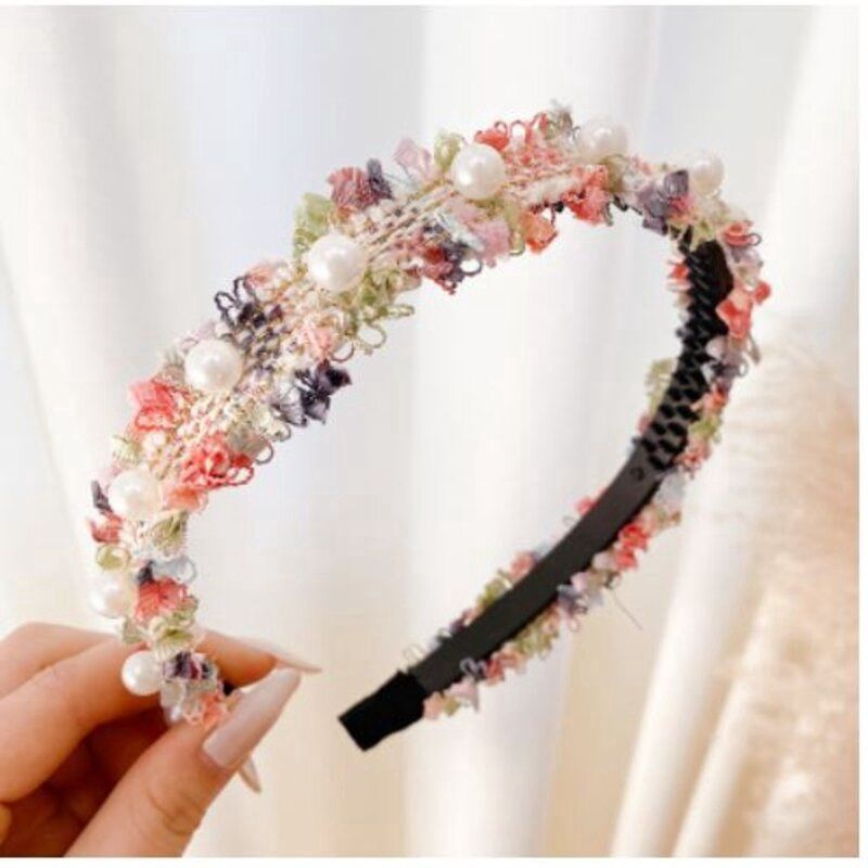 Jai Headband: 混色蕾丝珍珠 03569