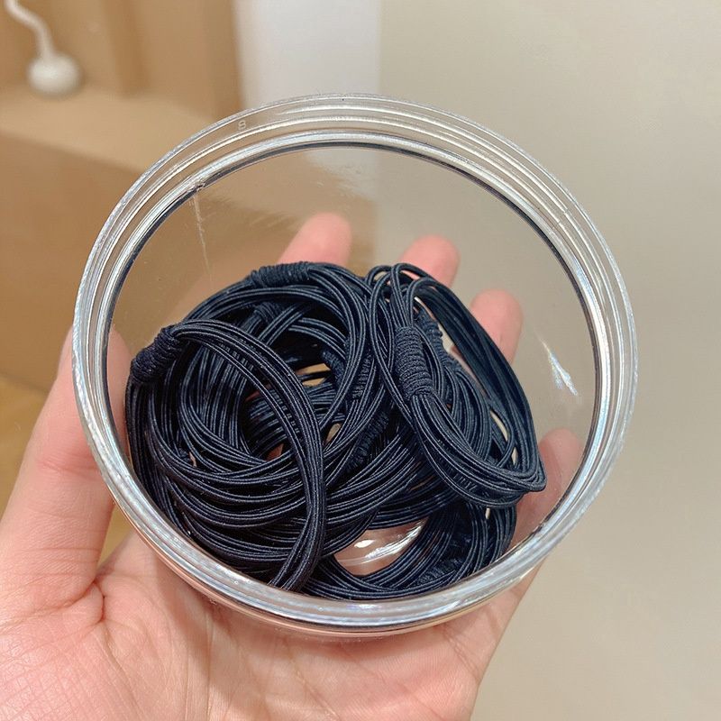 Korean net red rubber band female head rope Korean version ins Sen simple hair tie tied hair small leather headwear: 3#黑色.