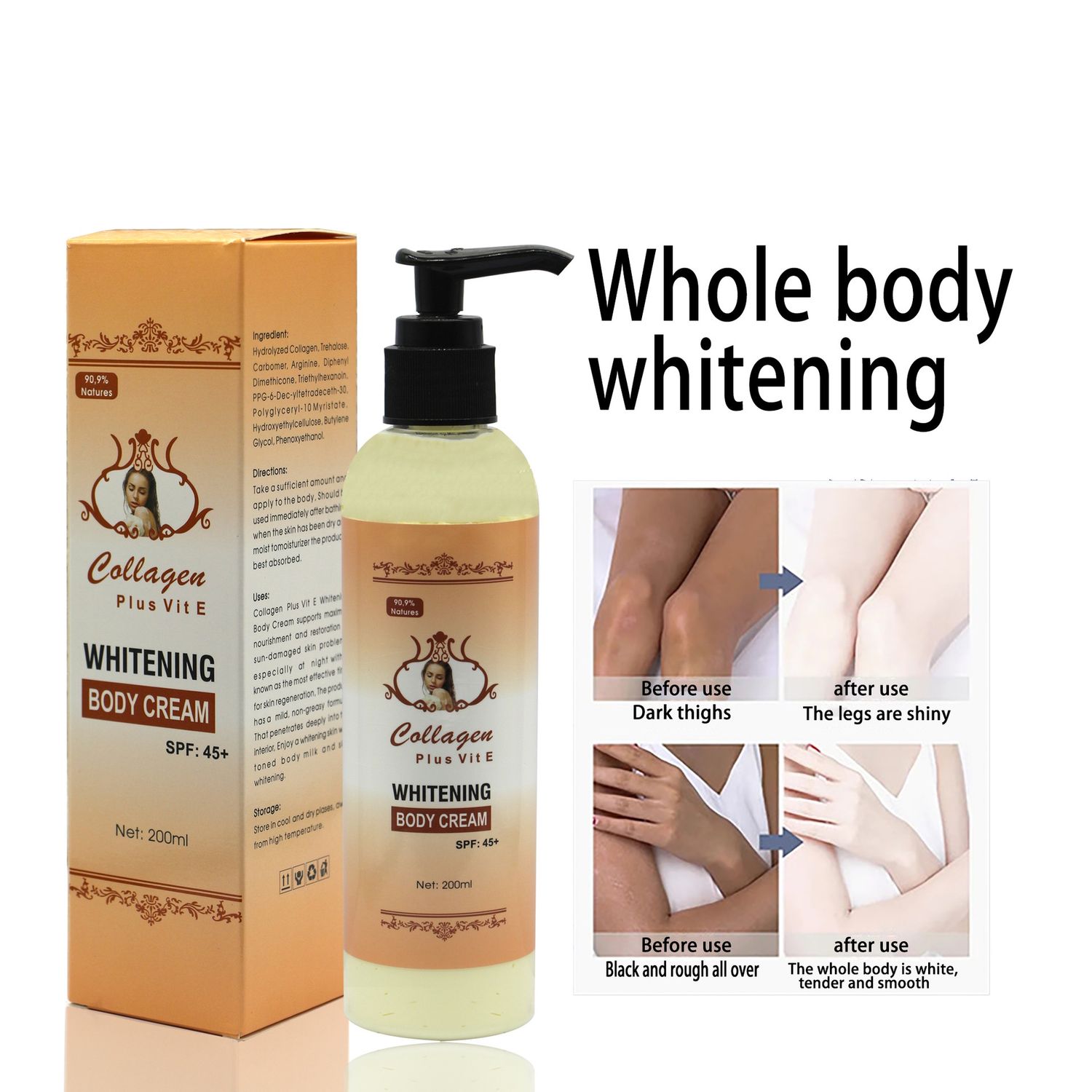95695 Collagen 200ml Plus Vit E Whitening Body Cream Spf:45+