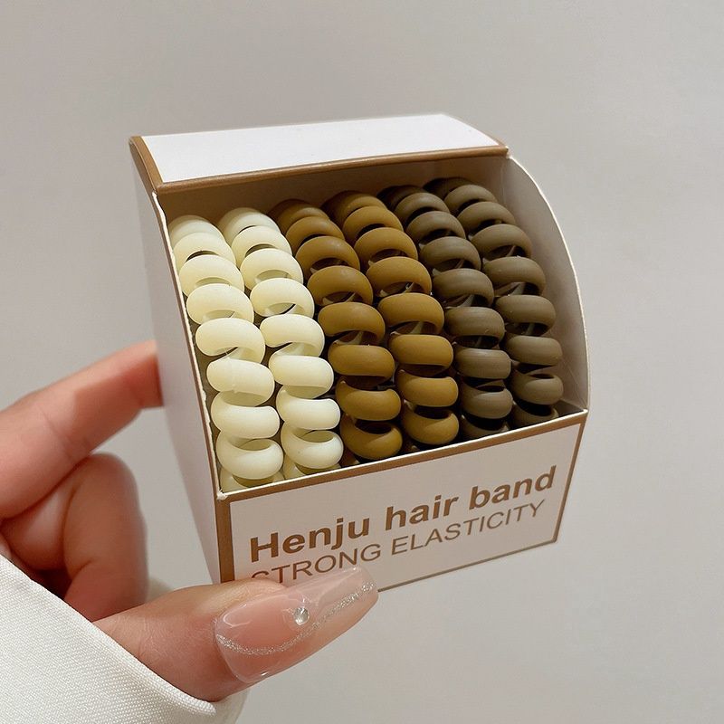 YT Candy Color Twist Hair Rope: 棕咖电话线6根装 73206