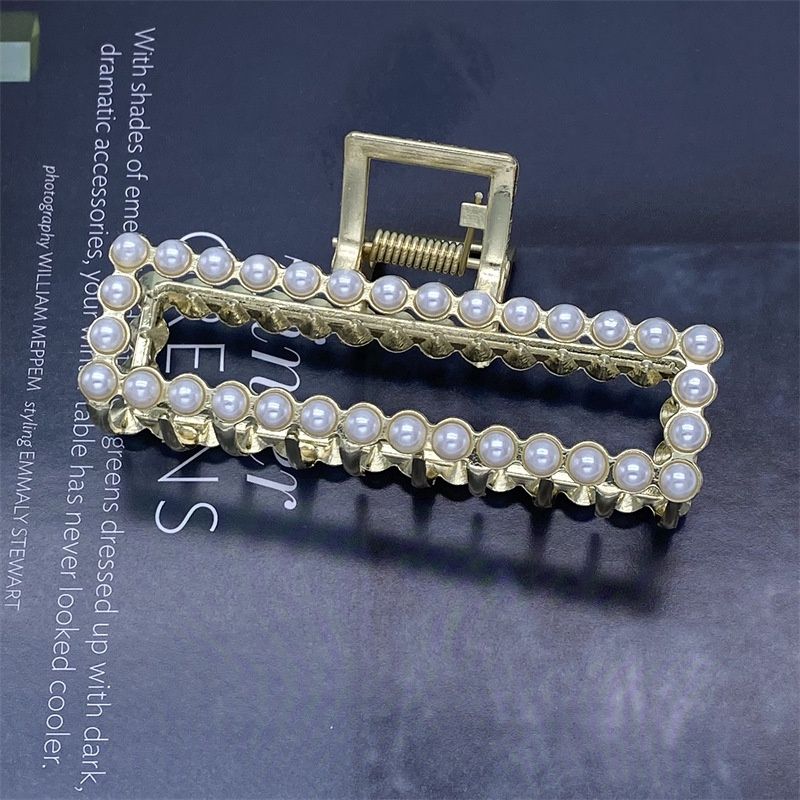 Jialin 8888 Matte Gold Diamond Pearl Alloy Women's Hair Back Head: 满钻方块 37712