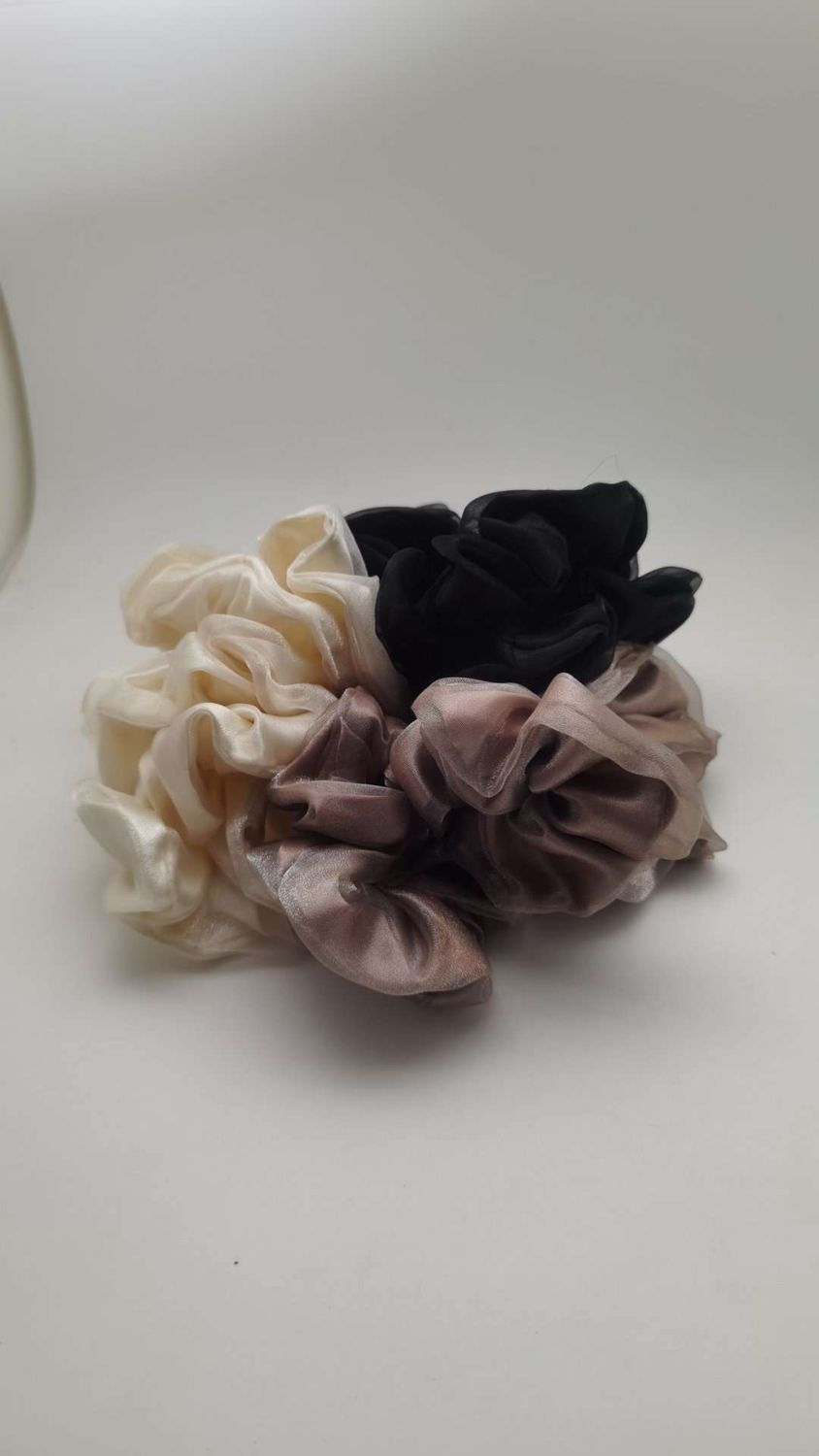 Jiedi Hair tie 340425# Double-layer yarn monochrome large intestine loop  30 00141