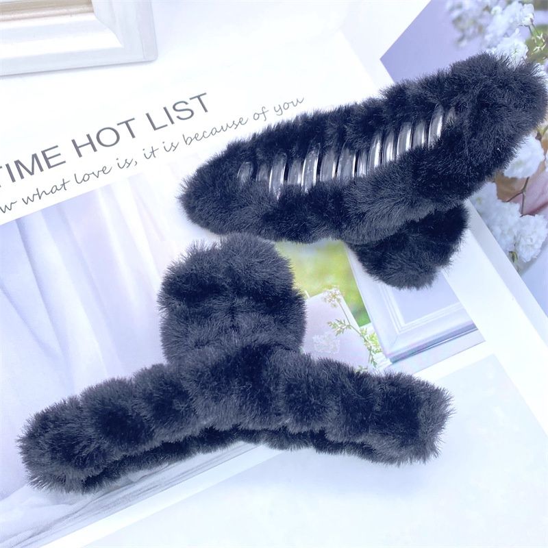 Jialin Plush clip: 4# plush clip, black, ribbon 11CM 01915