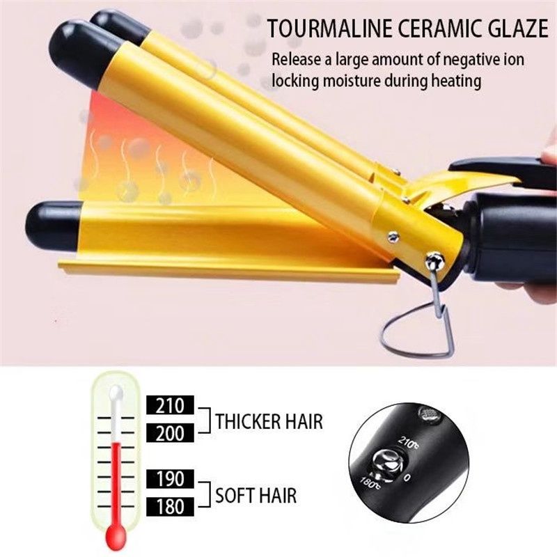 654 3tube Hair Curling Iron, #: 25mm