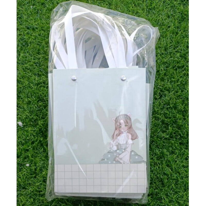 Paper Bag Anime Girl Grey 00929