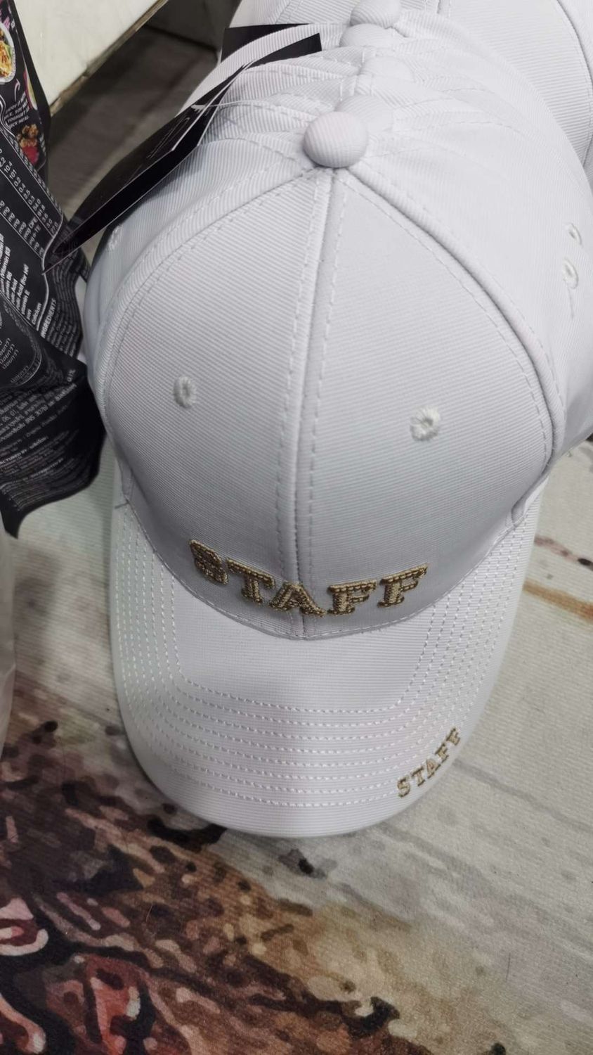 DD Staff Baseball cap White embroider Gold  87781