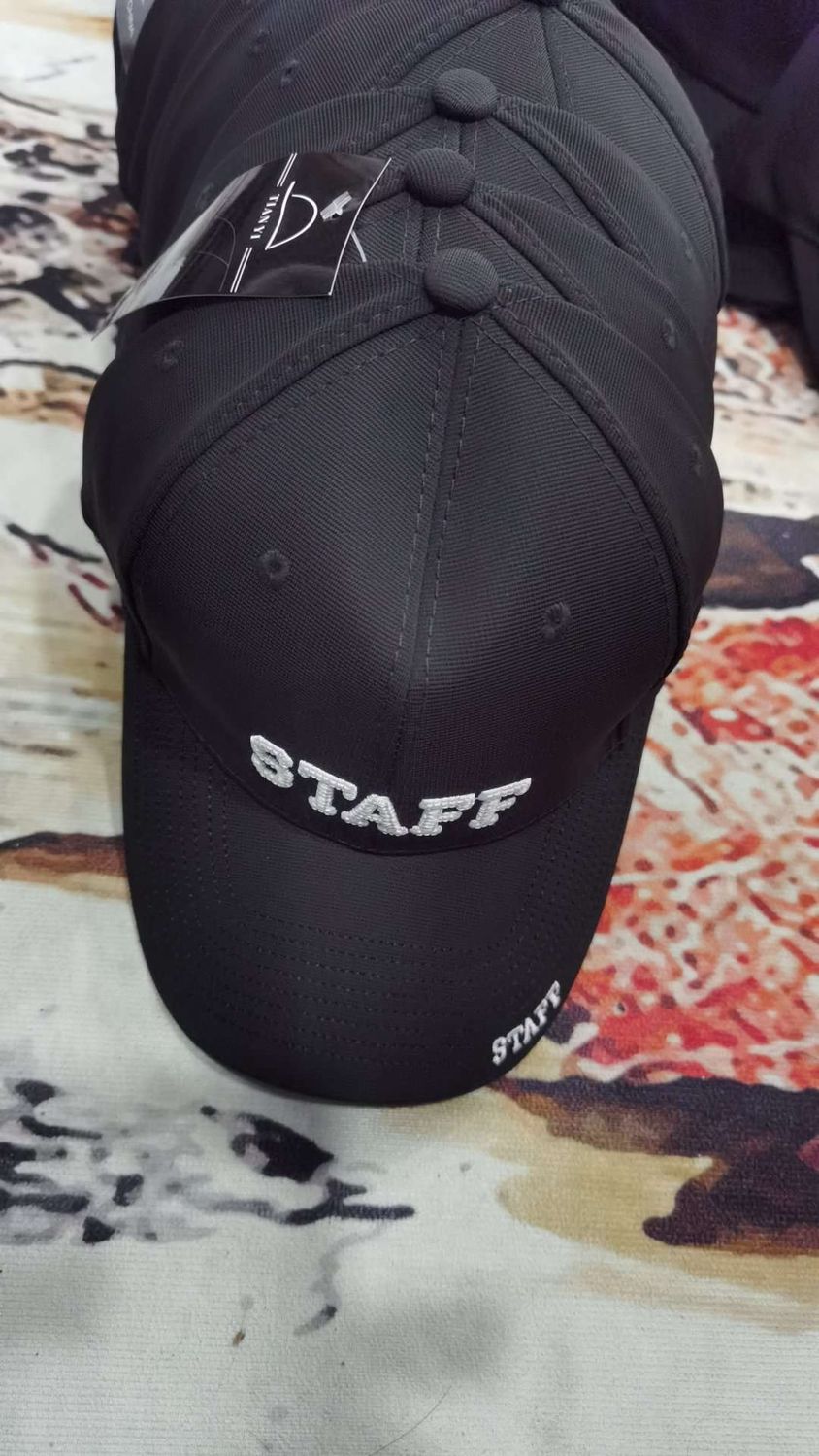 DD Staff Baseball cap Black embroider White 87779