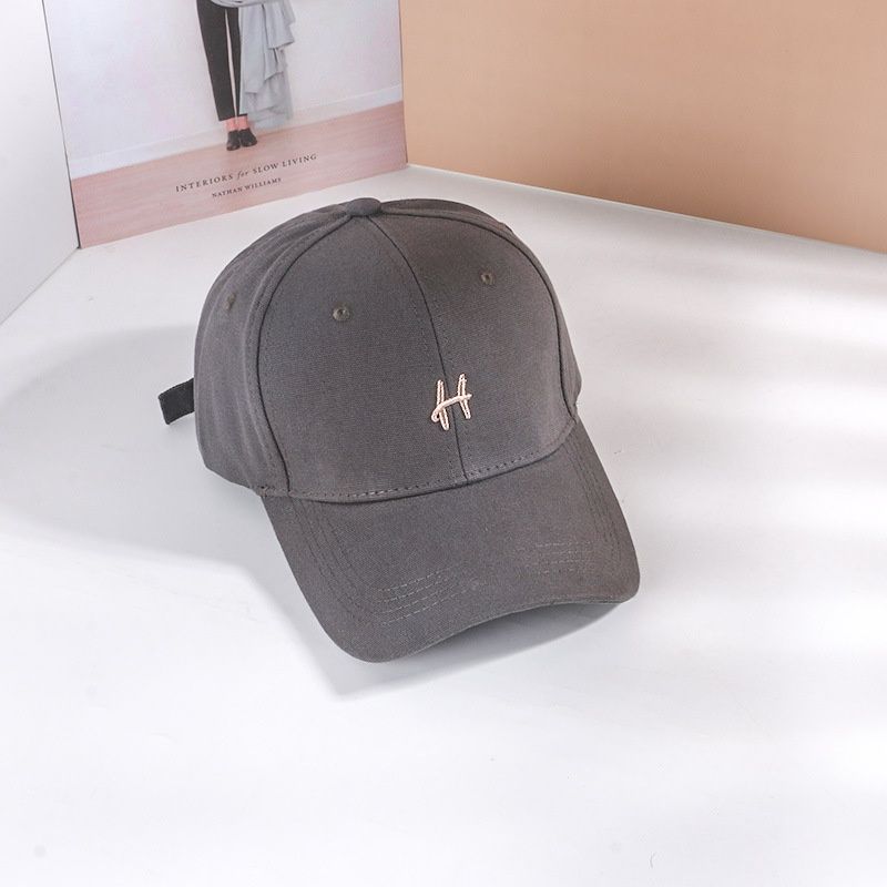 WS C0179 Hard Top H Baseball Cap Grey Adjust 25086