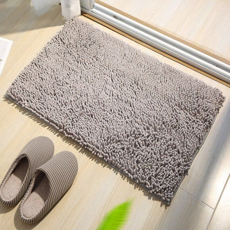 Thickened Rubber Sole Chenille Floor Mat Grey 40x60cm 93327