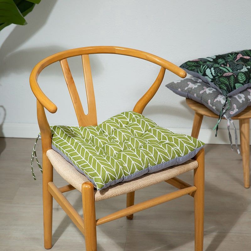 Seat Cushion Green White Line 40x40cm 57308