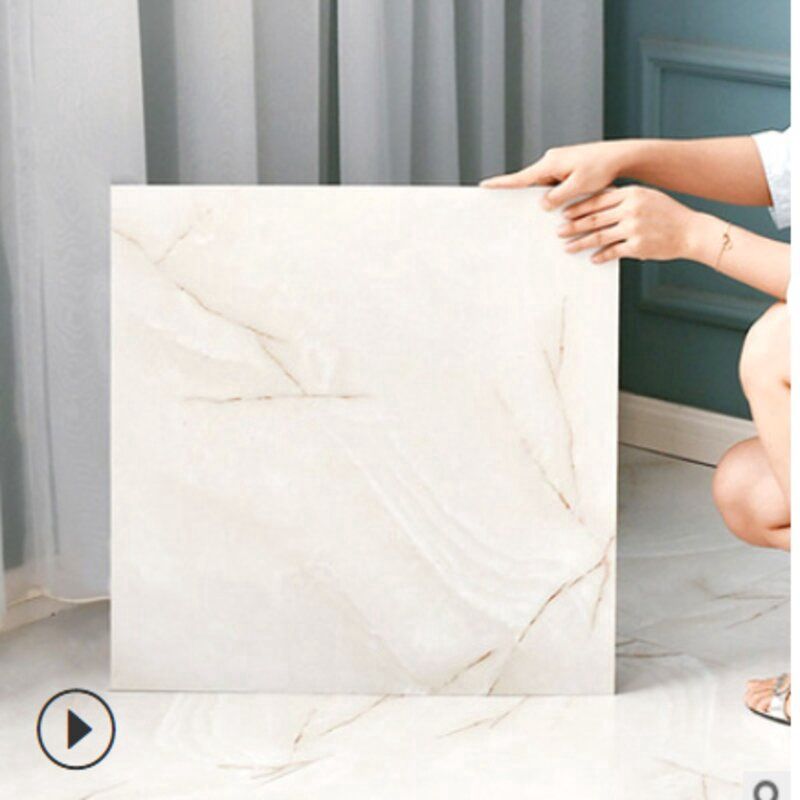 Muji Pvc Self-Adhesive Floor Leather Stickers Waterproof And Wear-Resistant Imitation Ceramic Tile Marble Plastic Household Floor Stickers Renovation Color: 6015 Floor (60*60 1 Piece)