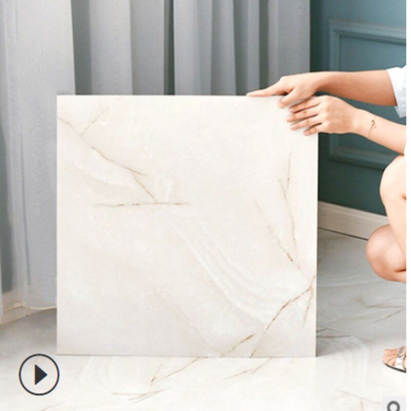 Muji Pvc Self-Adhesive Floor Leather Stickers Waterproof And Wear-Resistant Imitation Ceramic Tile Marble Plastic Household Floor Stickers Renovation Color: 6015 Floor (60*60 1 Piece)