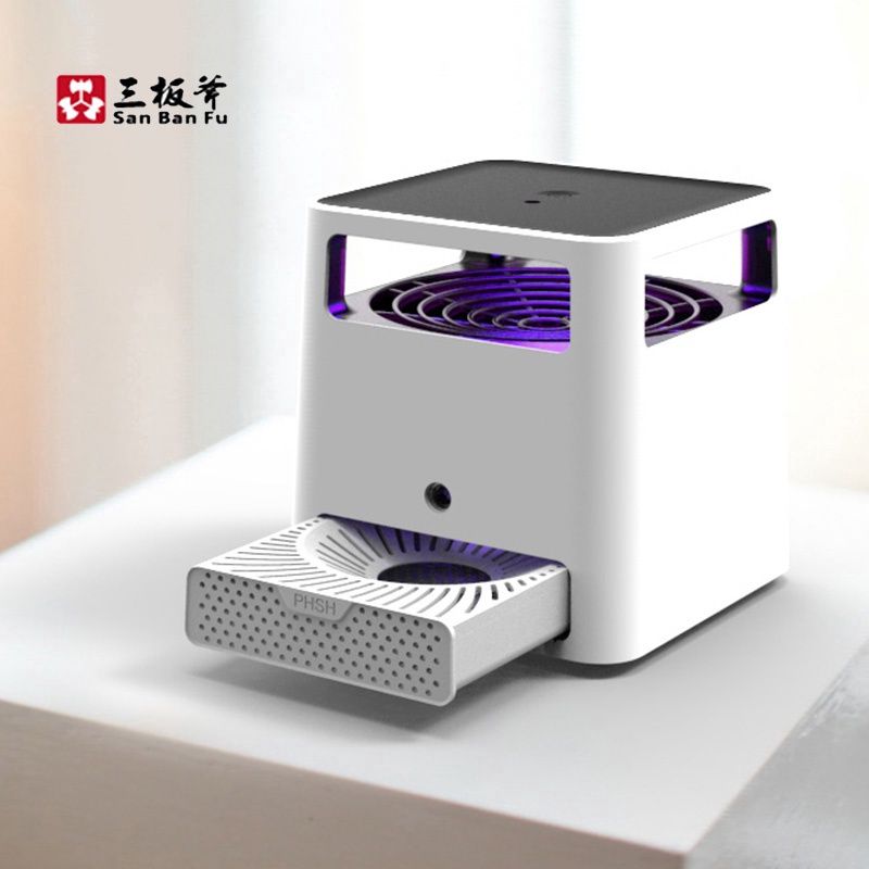 Three Axe Household Suction Type Intelligent Purple Light Bionic Low Noise Mosquito Killer/Mosquito Catcher Five-Color Optional Ep007 - White