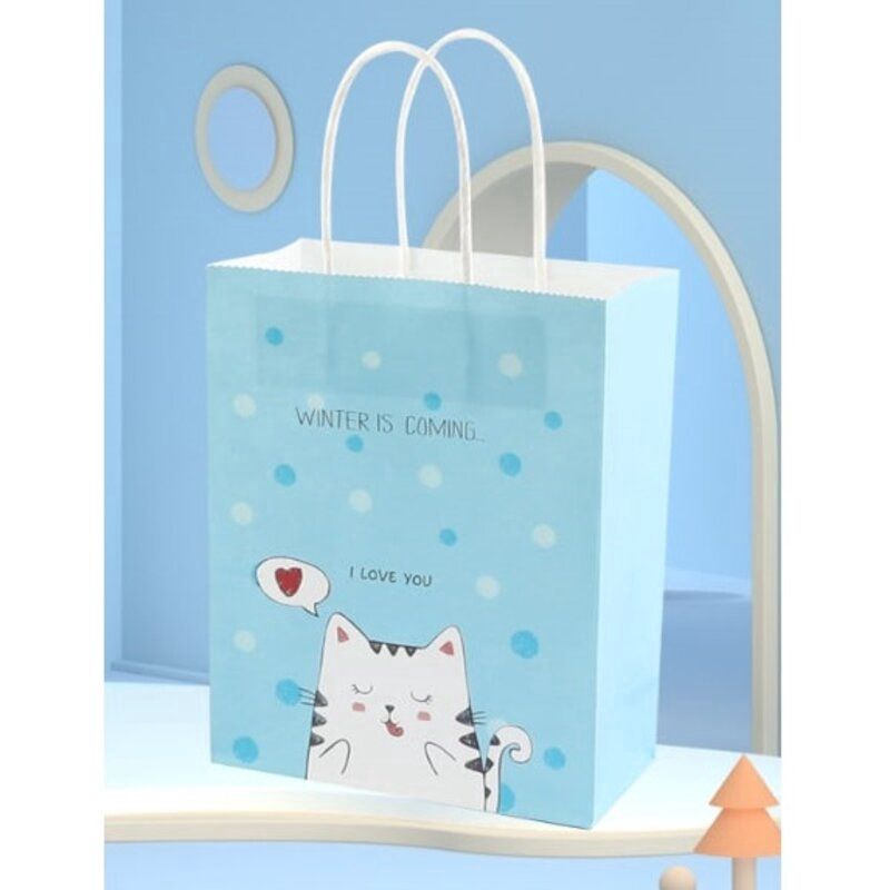 Paper Bag Winter Is Coming Cat Blue Size: 18x8x23cm (M) 93267