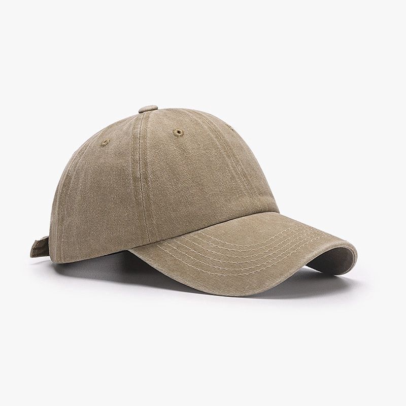 Machi 21A002C Japanese Adjustable Curved Brim Washed Peaked Cap: 21A002C Khaki 卡其