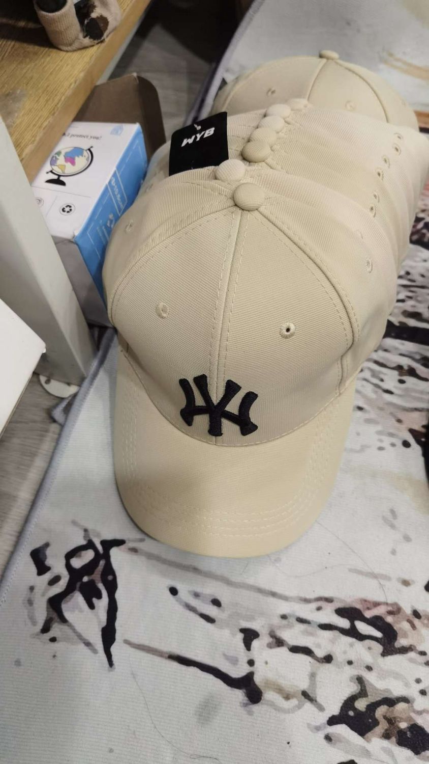 DD NY Baseball cap Khaki embroider black 87776