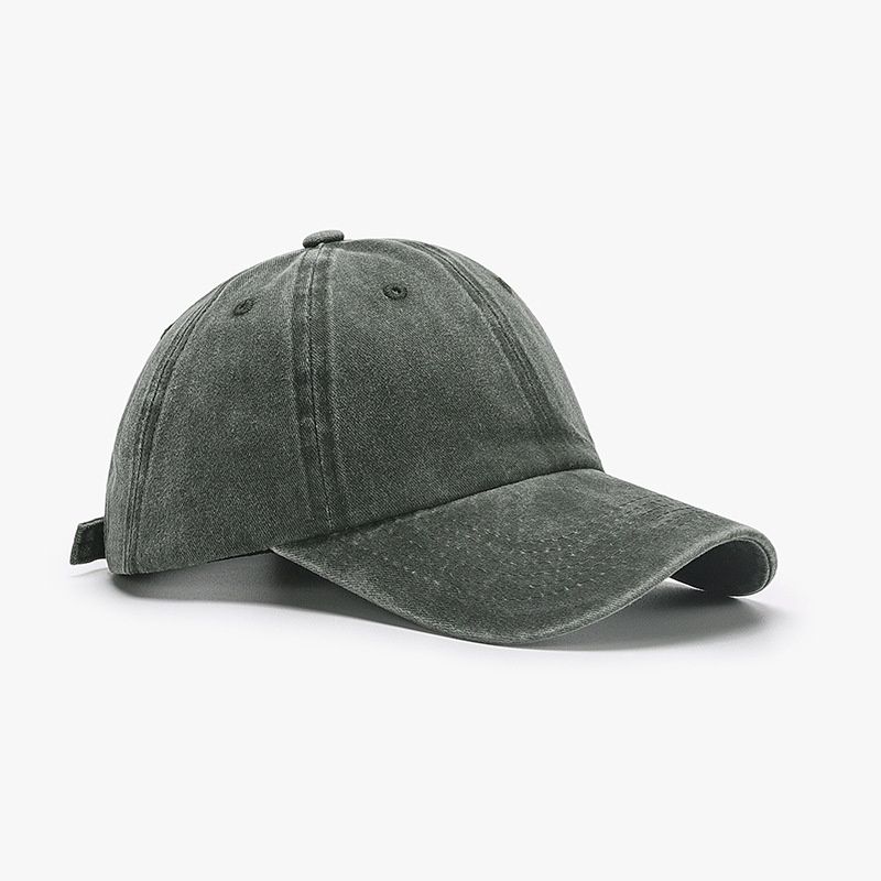 Machi 21A002C Japanese Adjustable Curved Brim Washed Peaked Cap: 21A002C Dark Green 墨绿