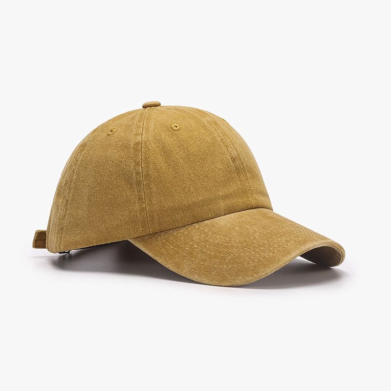 Machi 21A002C Japanese Adjustable Curved Brim Washed Peaked Cap: 21A002C Ginger Yellow 姜黄