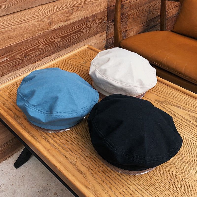 Cotton retro beret: off-white: M 84395